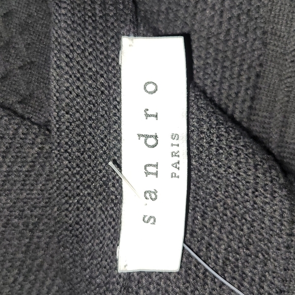 Sandro Textured Long Sleeve Black Skater Dress Size 1 (S) - Picture 8 of 13